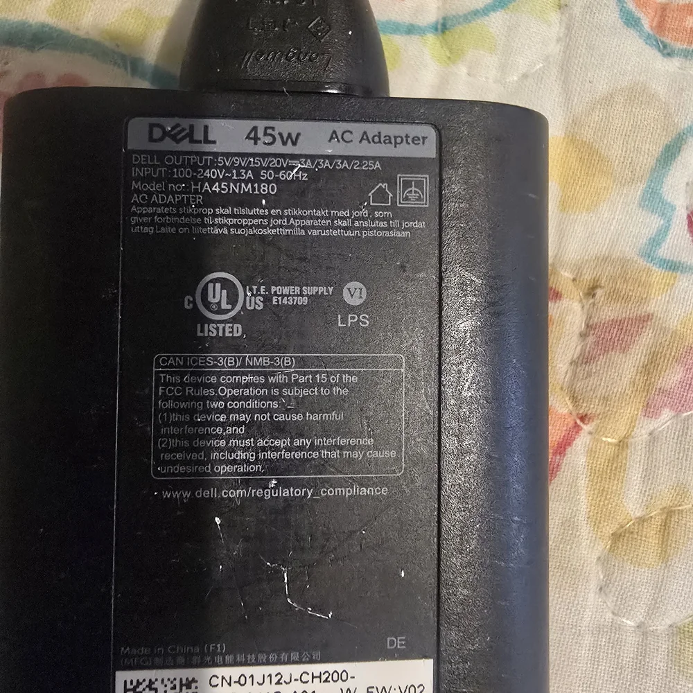 Dell 45W AC Adapter Charger. (USB-C charger).